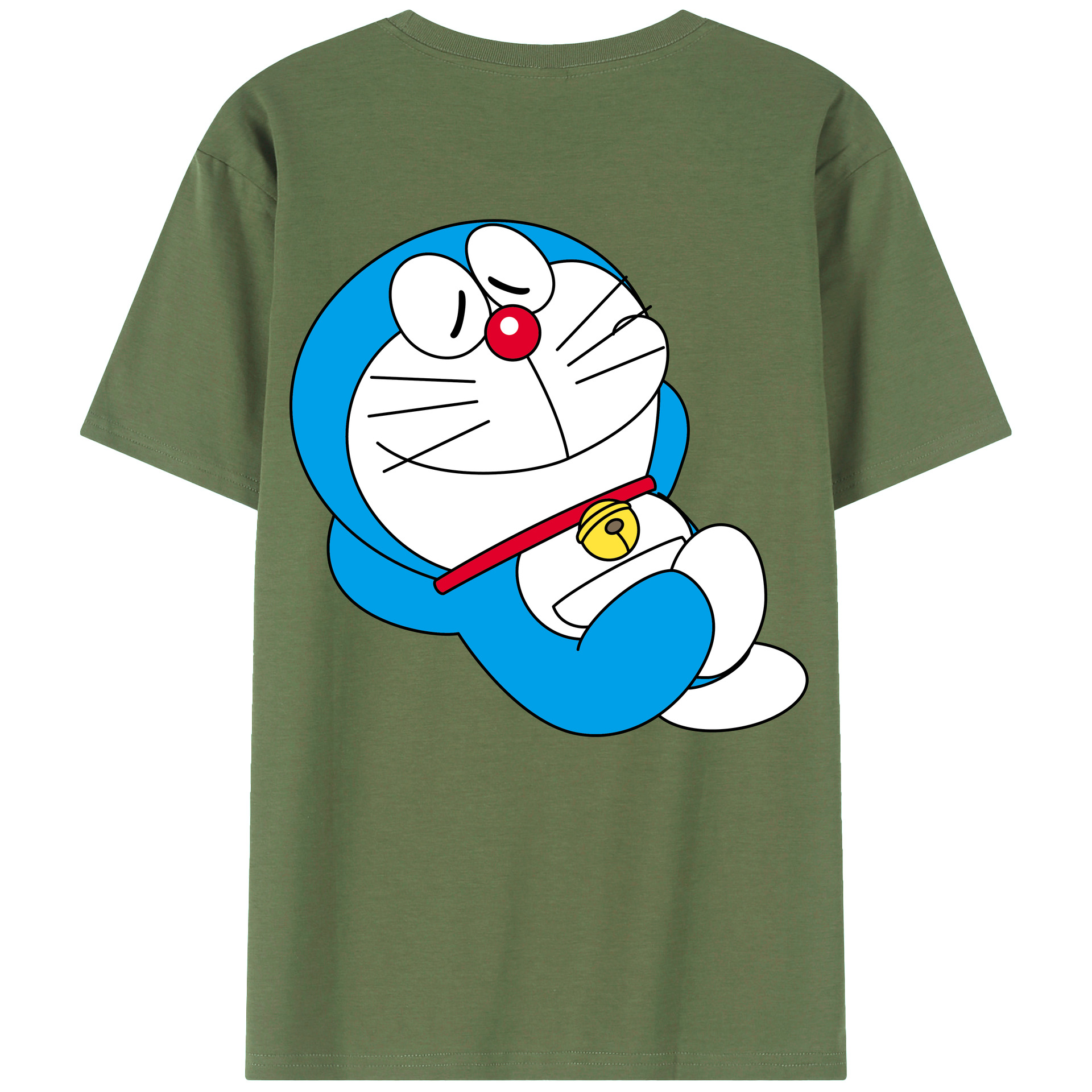 （画像用） ドラえもん Doraemon 綿100％ メンズ半袖Tシャツ（バックプリント） 通気性